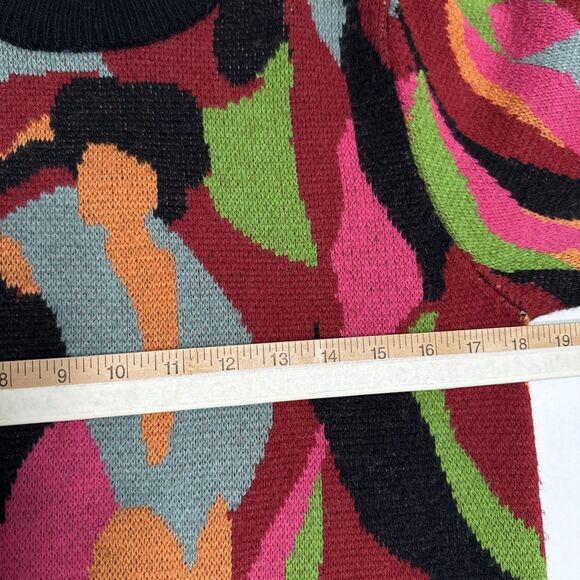 Farm Rio Small Sweater The Dance Multicolor Knit Balloon Sleeve Pullover Womens - Picture 7 of 8